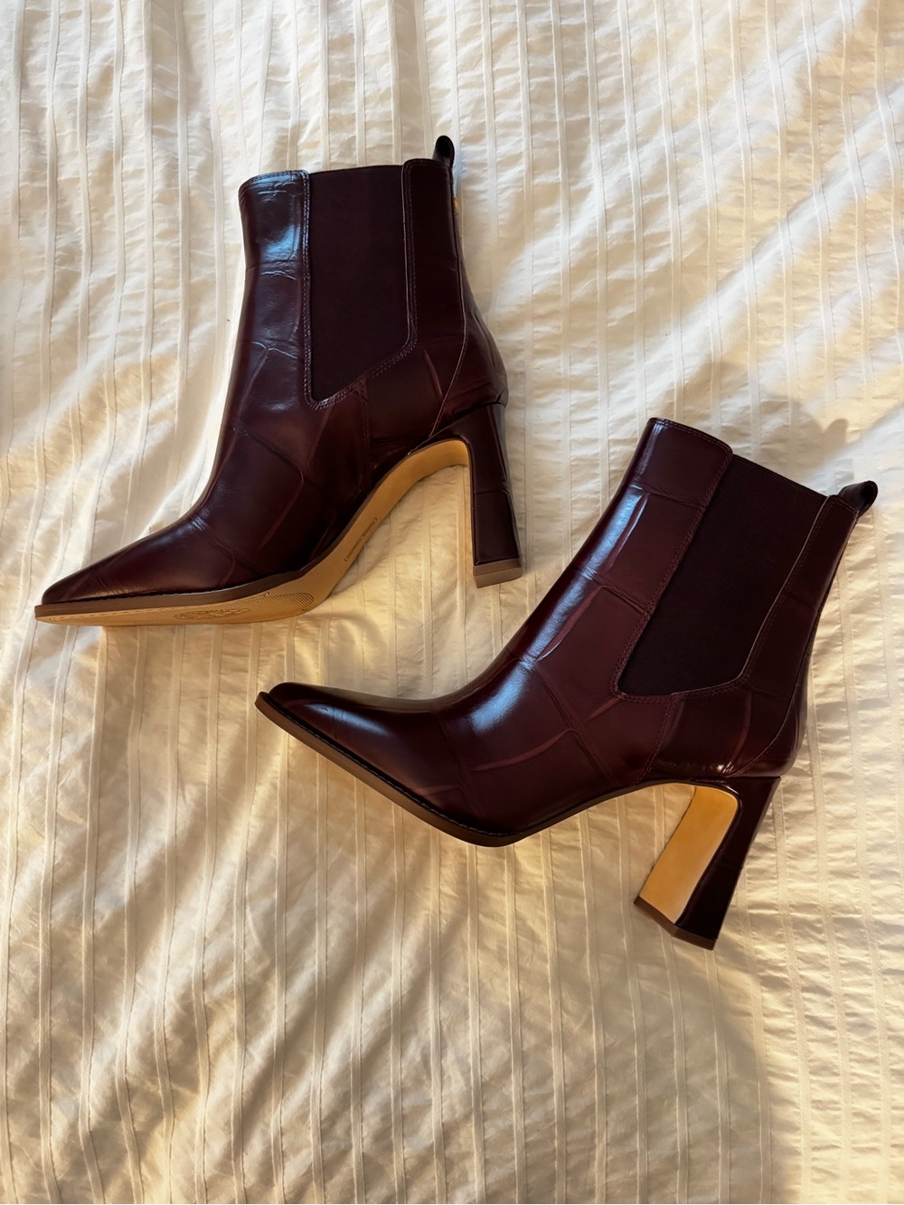 Vince Camuto Pointed Chelsea Ankle Boots in Burgundy